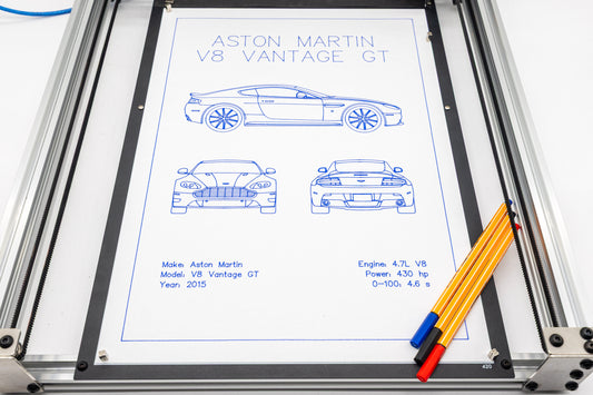 Aston Martin V8 Vantage GT Blueprint Poster Drawing
