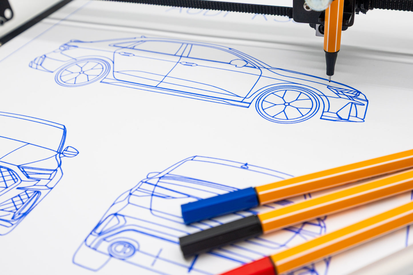 Audi RS3 Sedan 2025 Blueprint Poster Drawing