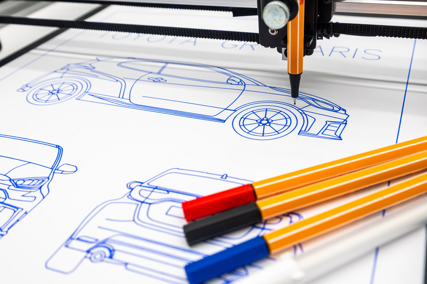 Toyota GR Yaris Gen2 Blueprint Poster Drawing
