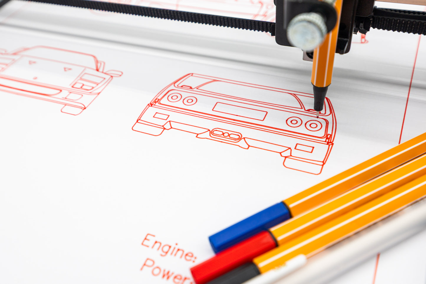 Ferrari F40 Blueprint Poster Drawing