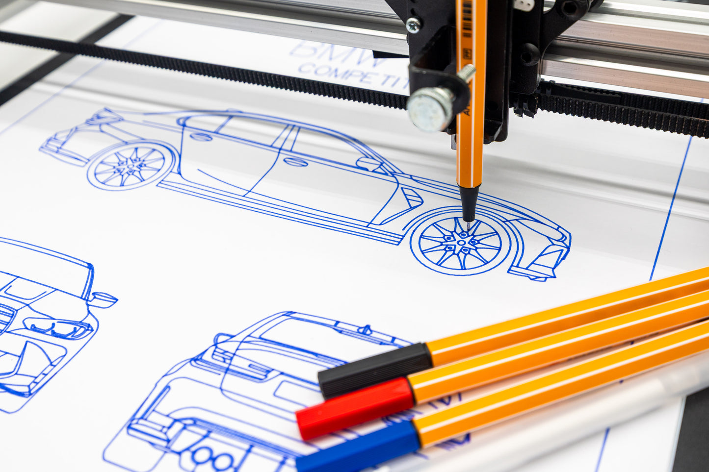 BMW G80 M3 Competition Blueprint Poster Drawing