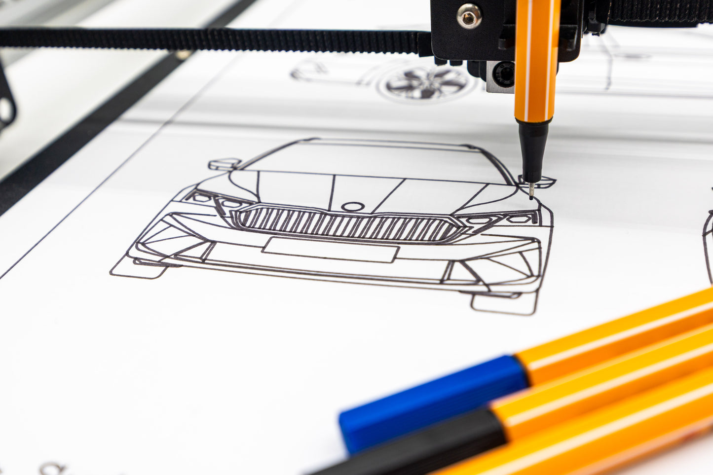 Skoda Octavia RS 2025 Blueprint Poster Drawing