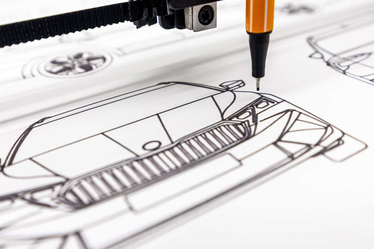 Skoda Octavia RS 2025 Blueprint Poster Drawing