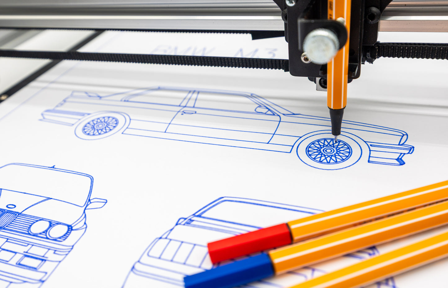 BMW M3 E30 Blueprint Poster Drawing