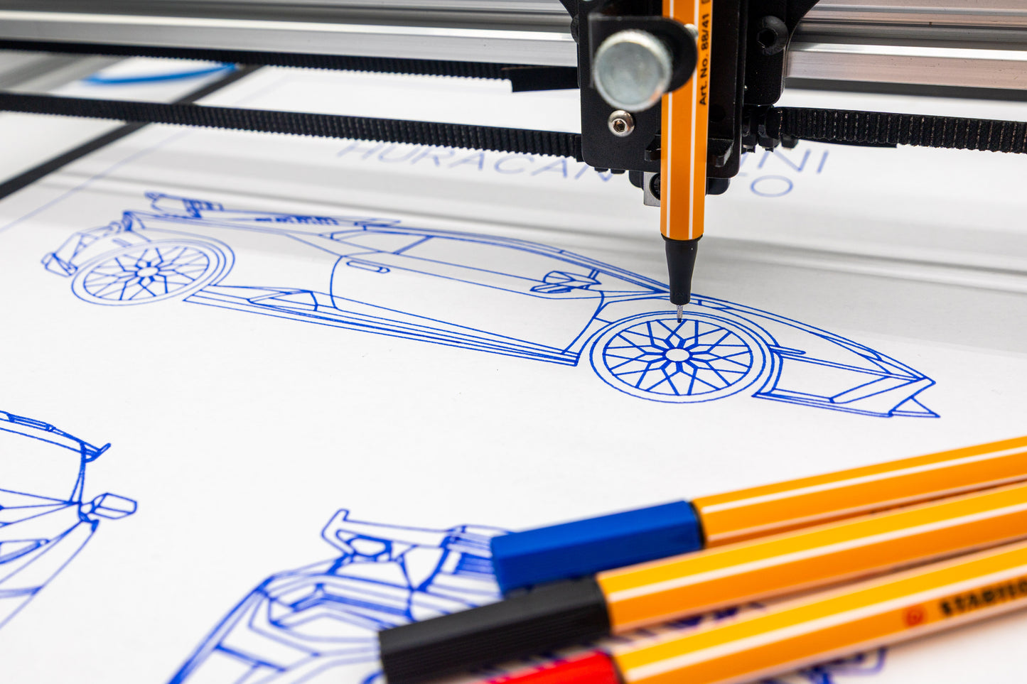Lamborghini Huracan STO Blueprint Poster Drawing