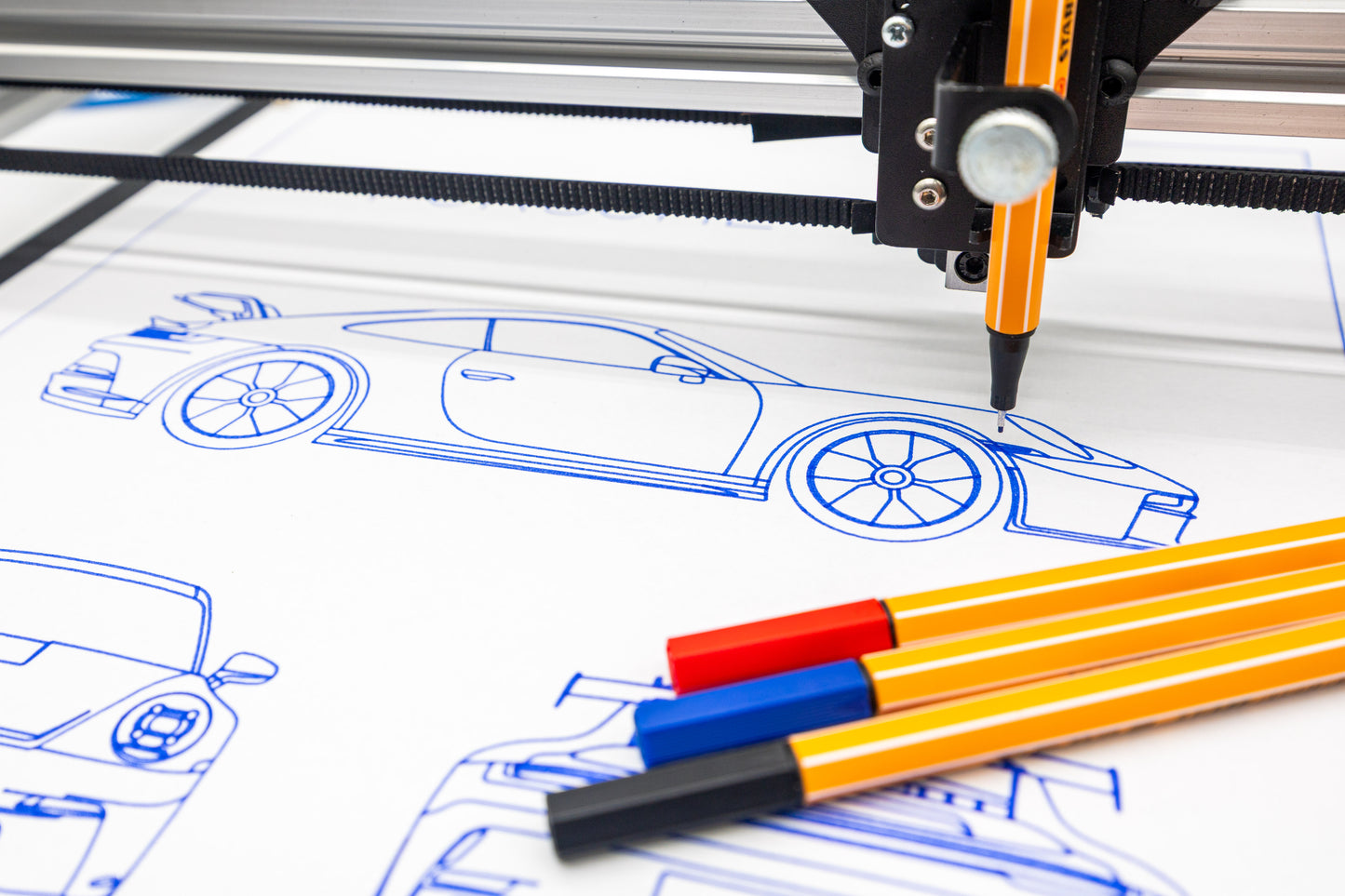 Porsche 992 GT3 Blueprint Poster Drawing