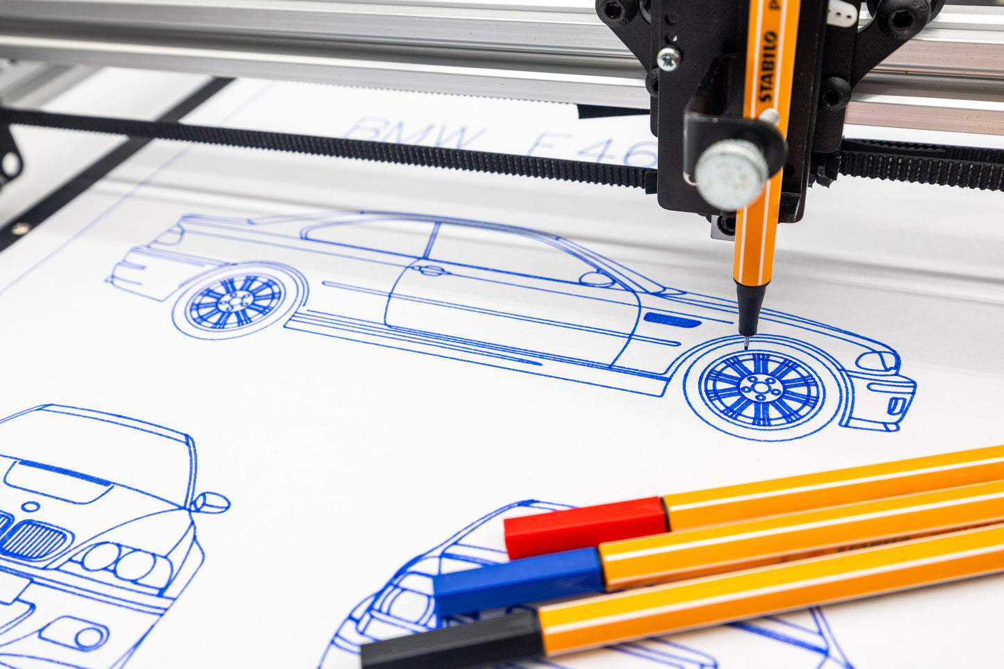 BMW E46 M3 Blueprint Poster Drawing