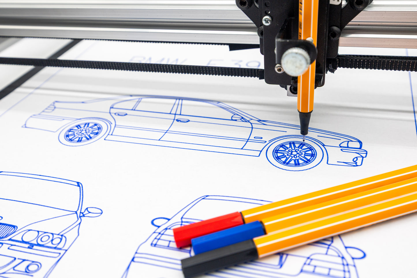 BMW E39 M5 Blueprint Poster Drawing