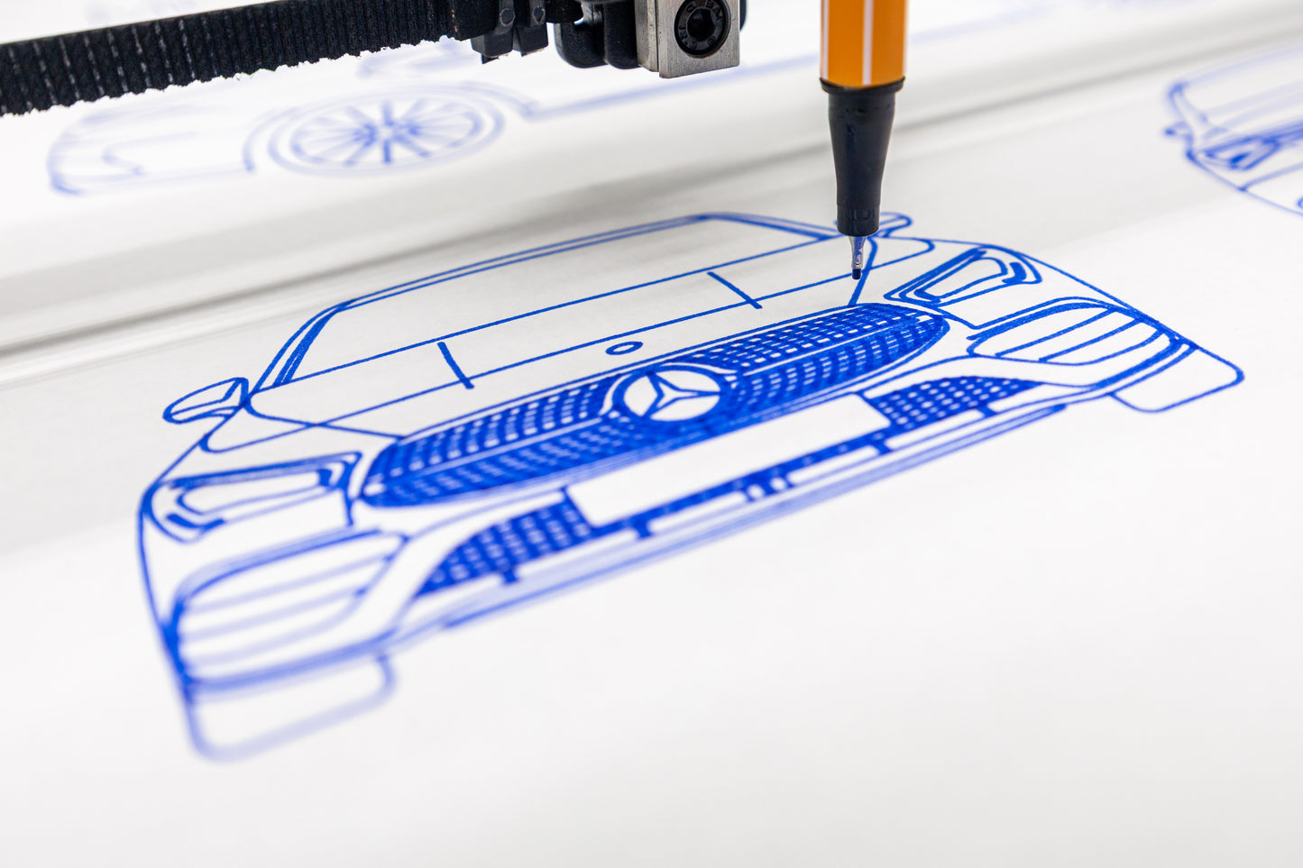 Mercedes CLA AMG Line Blueprint Poster Drawing