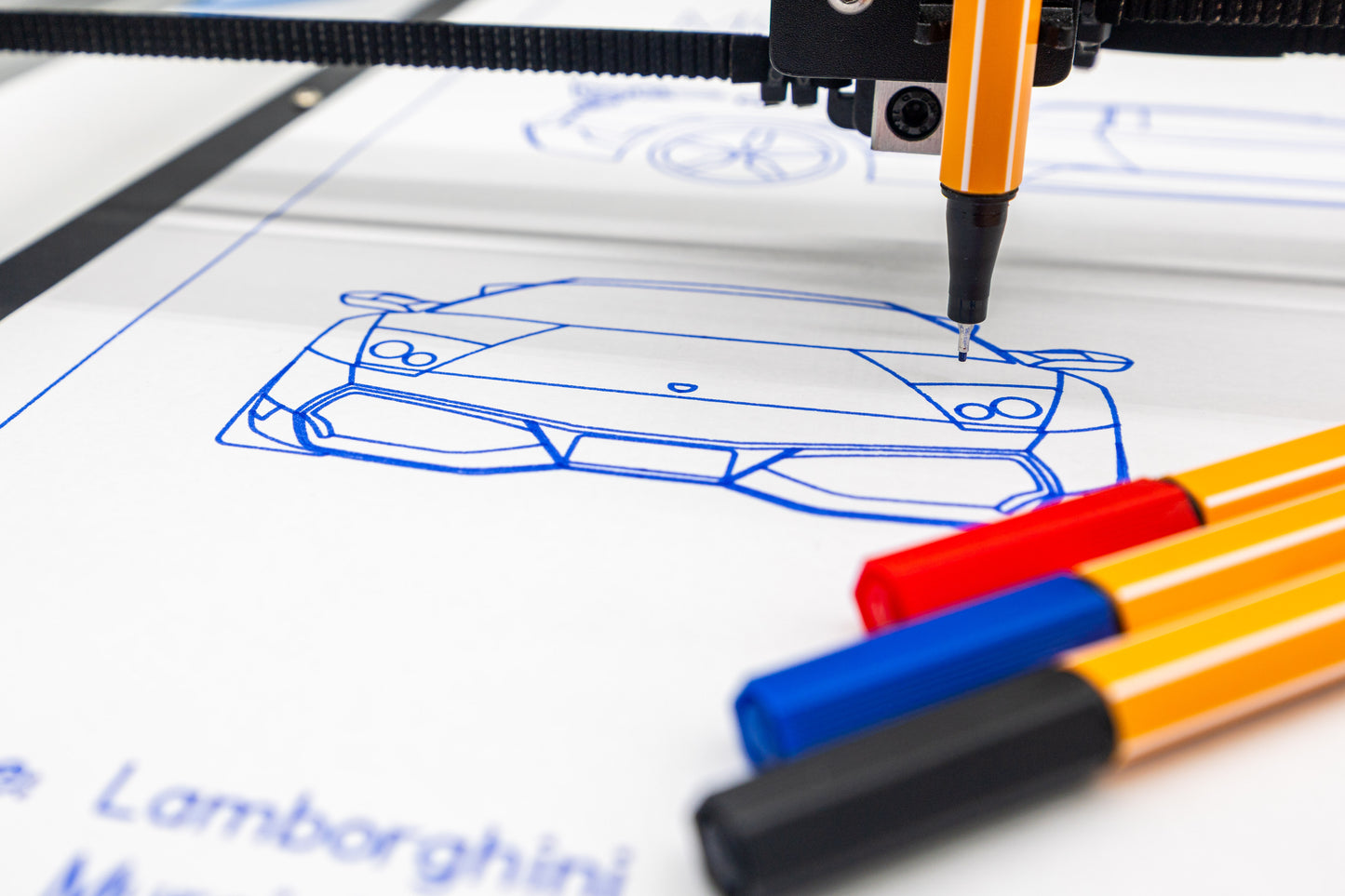 Lamborghini Murcielago SV Blueprint Poster Drawing