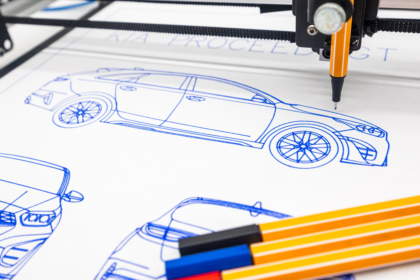 Kia ProCeed GT Blueprint Poster Drawing