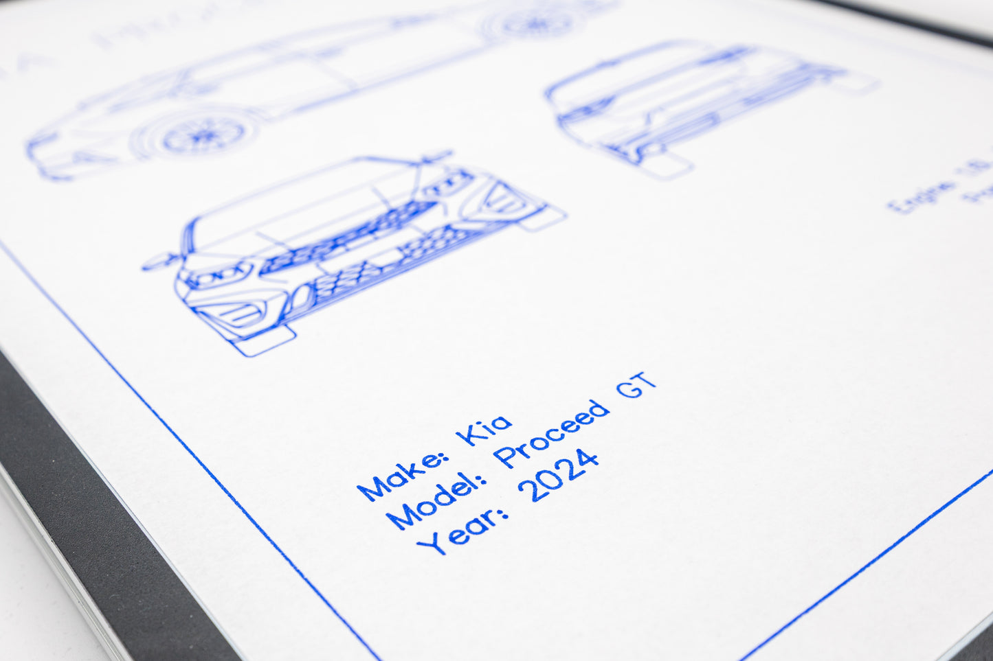 Kia ProCeed GT Blueprint Poster Drawing