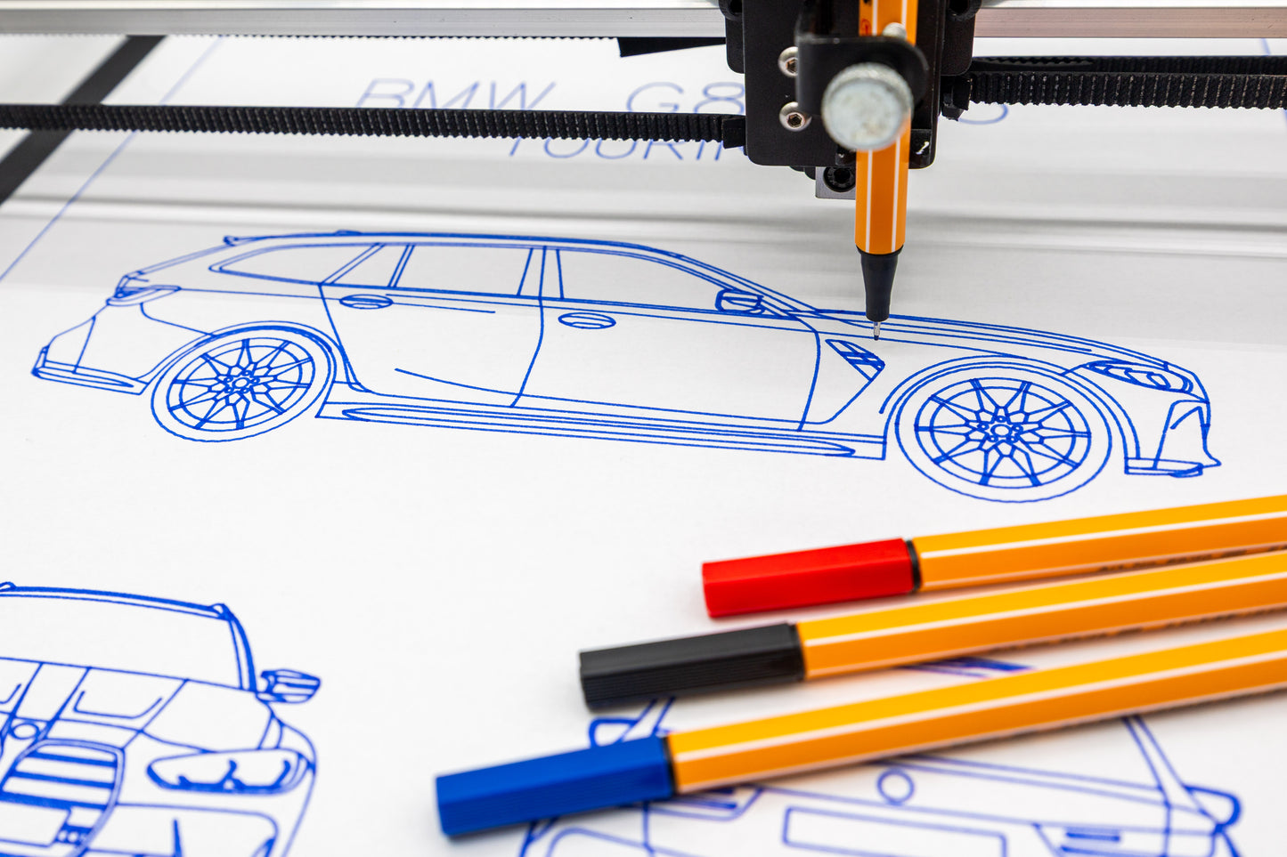 BMW G81 M3 Touring Blueprint Poster Drawing