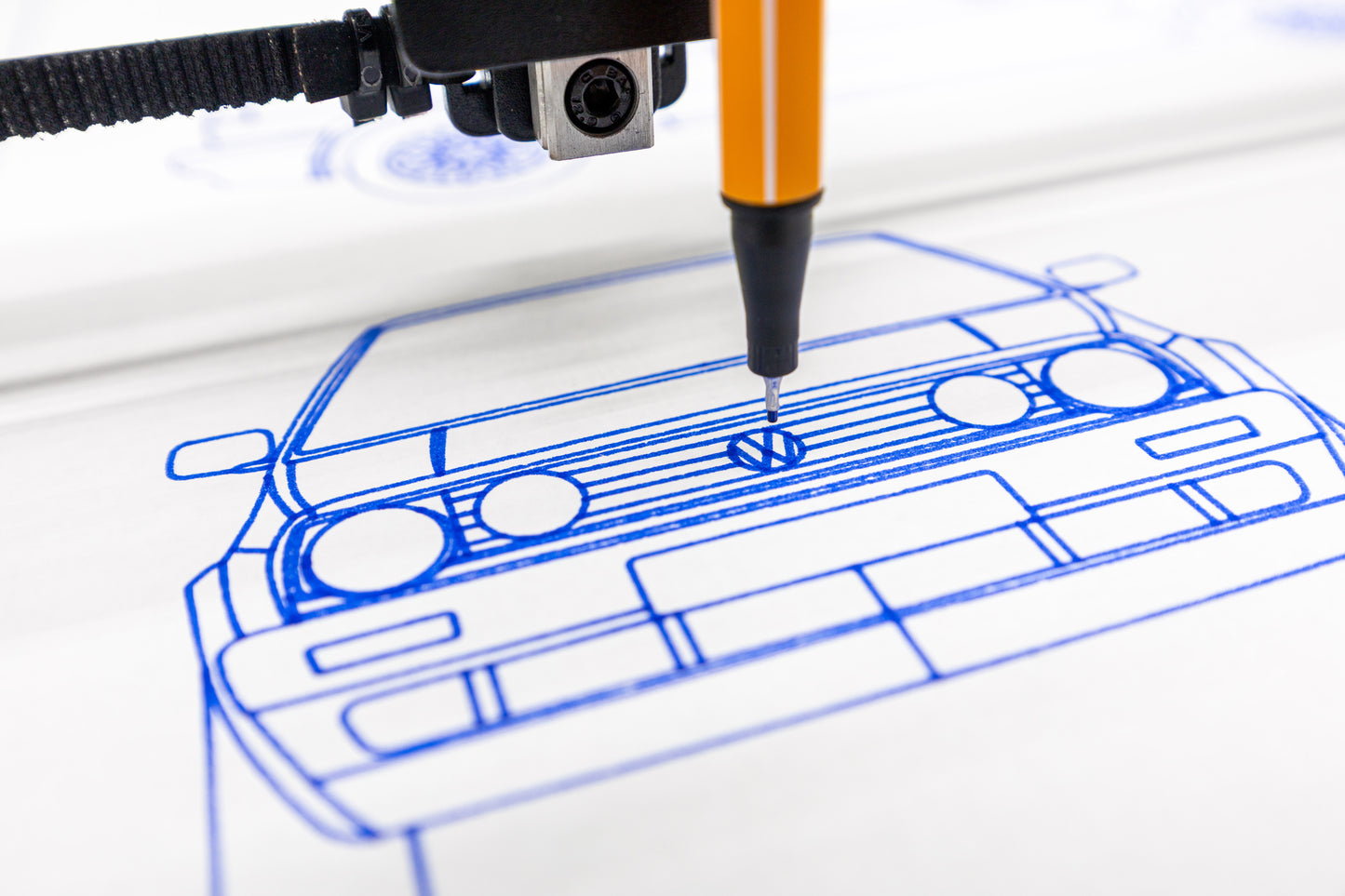 Volkswagen Golf 2 GTI Blueprint Poster Drawing