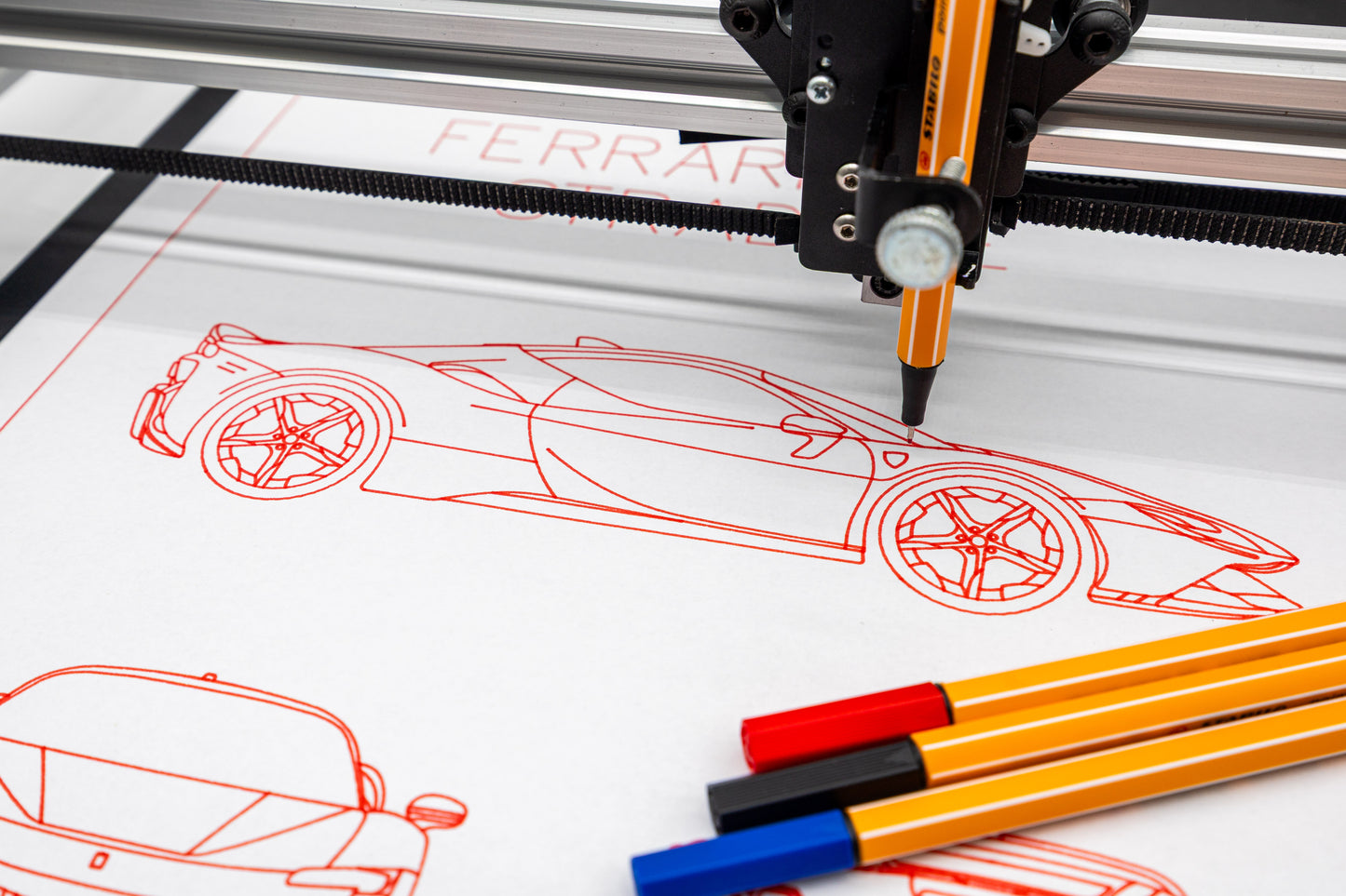 Ferrari SF90 Stradale Blueprint Poster Drawing