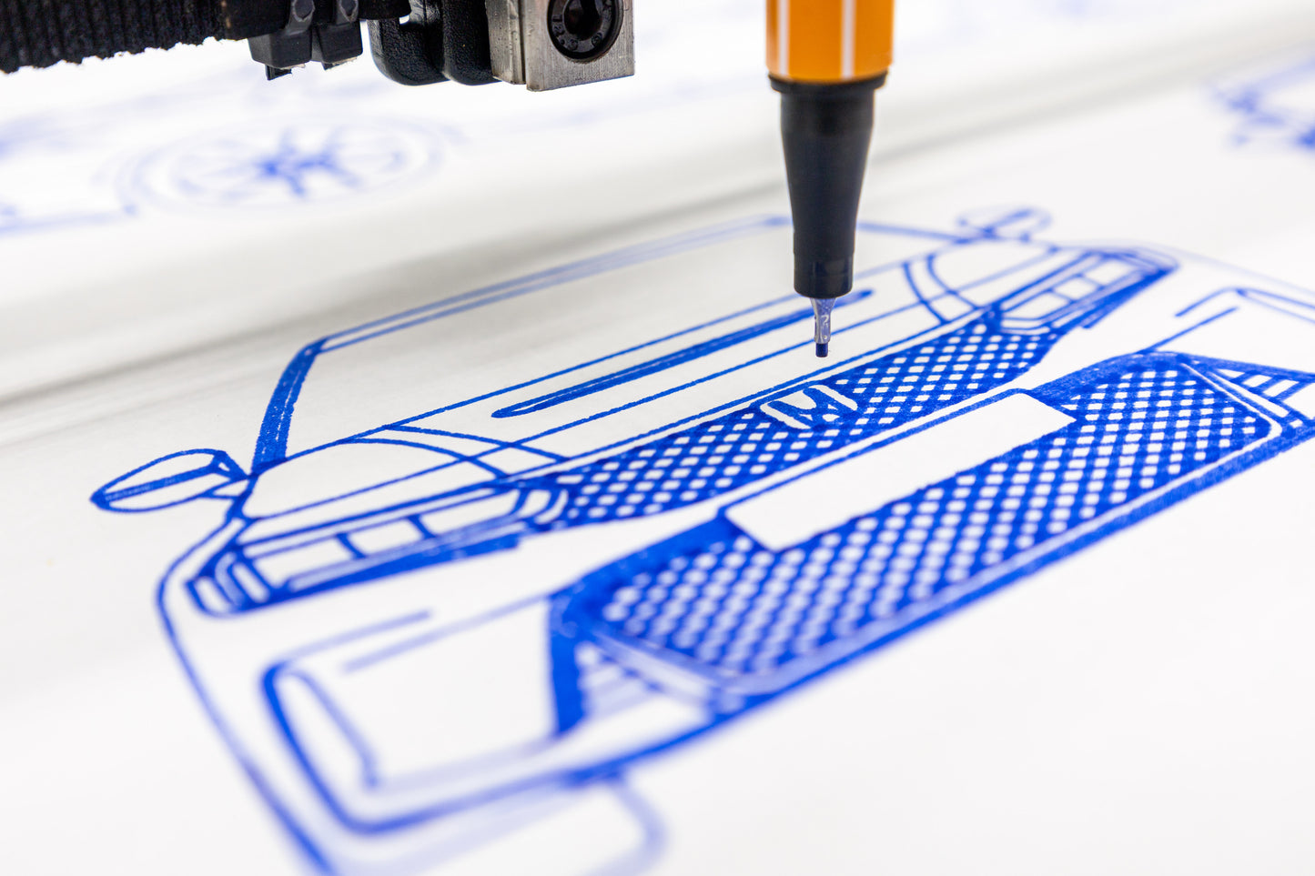 Honda Civic Type R Blueprint Poster Drawing