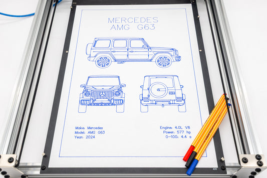 Mercedes AMG G63 Blueprint Poster Drawing