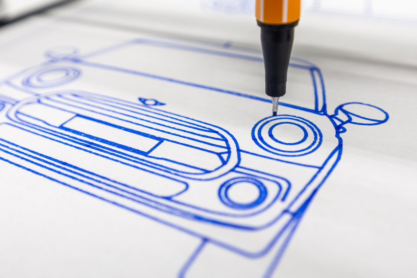 Mini Cooper Blueprint Poster Drawing