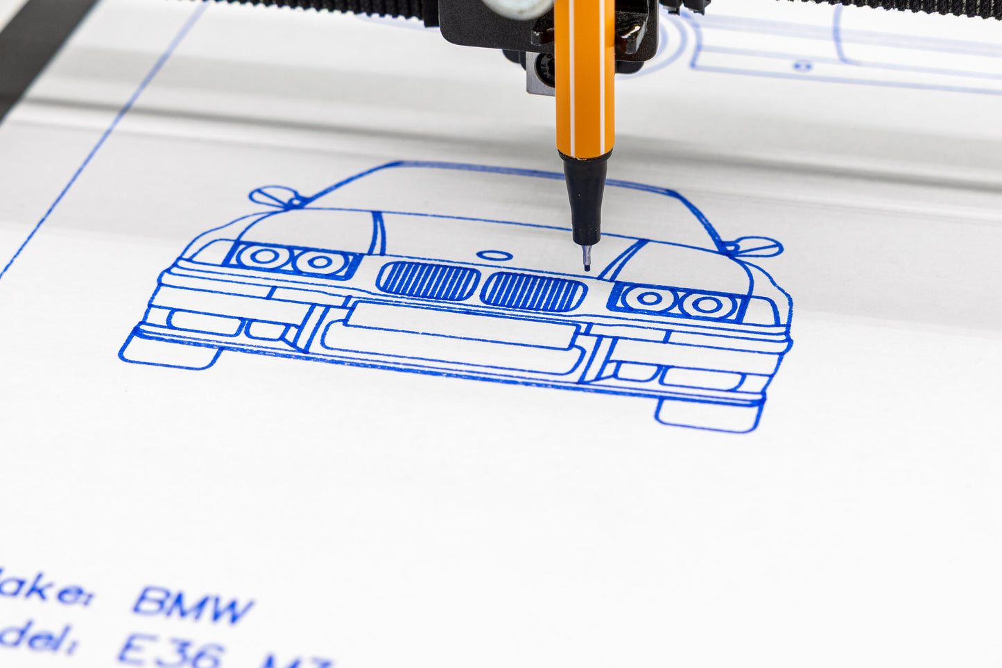 BMW E36 M3 Blueprint Poster Drawing
