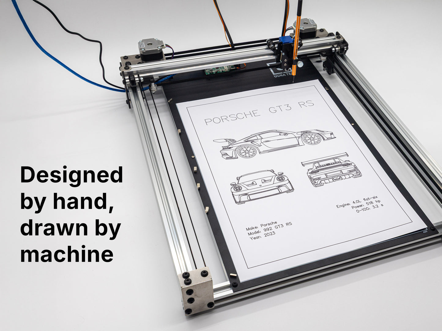 BMW E46 M3 Blueprint Poster Drawing