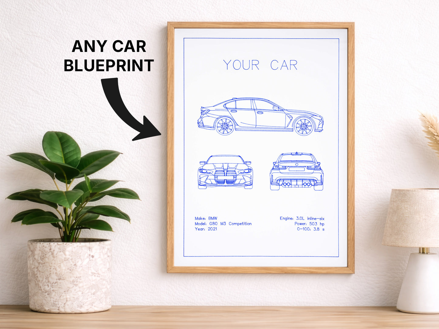 Custom Car Blueprint Drawing